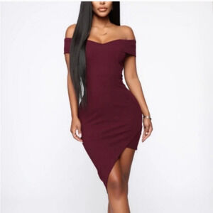 Fashion Nova black mini off the shoulder dress size medium